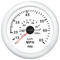 85mm White/Black Plastic Bezel Speedometer 65mph for Boat